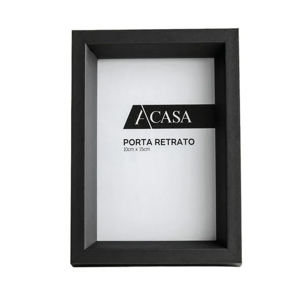 Porta Retrato Pirâmide Preto 10x15cm - Acasa