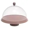 Porta Bolo 30cm com Cúpula e Pé Bubble Crippa Amêndoa Tortas Doces Boleira