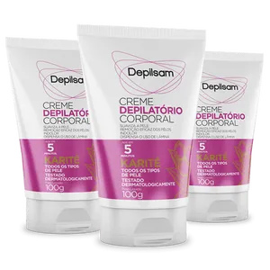 Kit Creme Depilatório Corporal Depilsam Karité 100G com 3 unidades