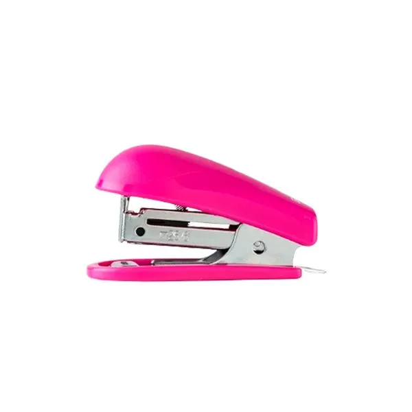 Mini Grampeador Plástico Rosa - Max Print