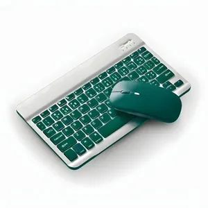 Teclado e Mouse sem Fio Bluetooth Recarregável ABNT2 Verde com Receptor USB e Cabo Micro USB Utimix Teclado e Mouse sem Fio Bluetooth ABNT2 Recarregável Verde com Receptor USB Utimix