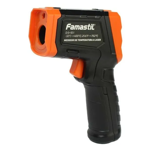 Medidor de Temperatura Infravermelho com Laser Faixa de -50 graus C a 380 graus C Digital Famastil Medidor de Temperatura Infravermelho Laser Digital de -50 graus C a 380 graus C Famastil