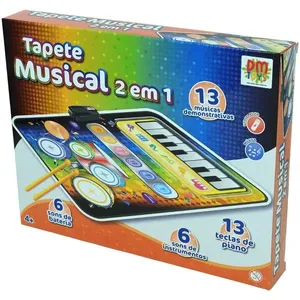 Tapete Musical 2 em 1 Bateria e Teclado - DM Toys