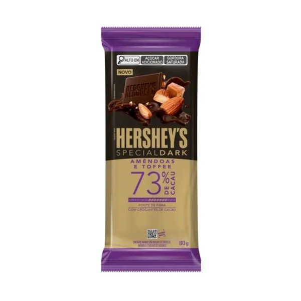 Chocolate Hershey's Dark 73% Amêndoas e Toffee 80g