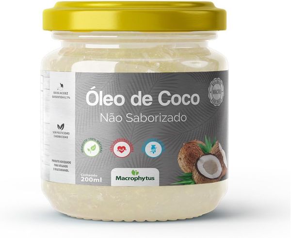 Óleo de Coco Não Saborizado Macrophytus 200ml