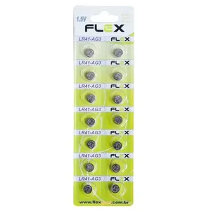 Bateria Botão 2 Flex LR41 Cartela com 14 Unidades Energia Estável Bateria Botão 2 Flex LR41 Cartela com 14 Unidades