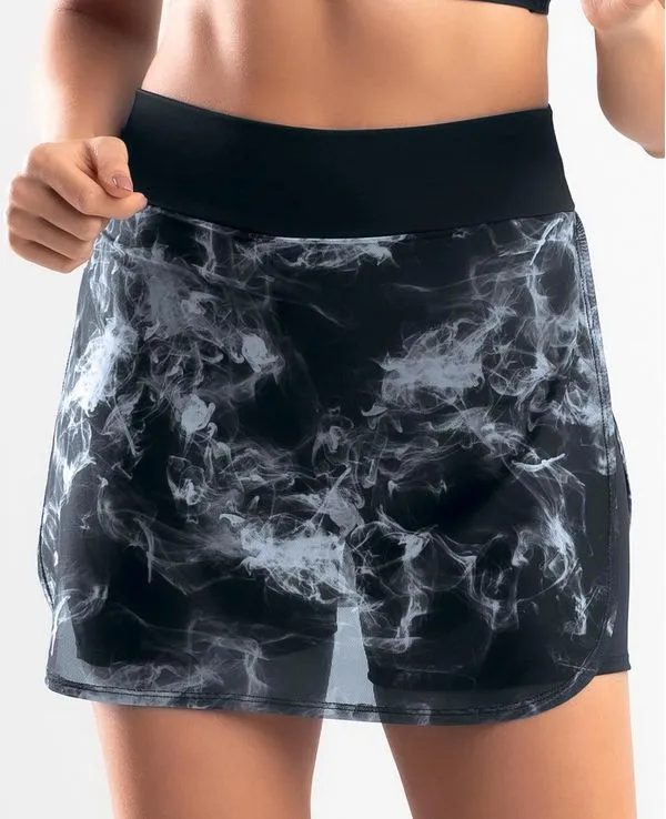 SHORT SAIA FITNESS ESTAMPADO PRETO P