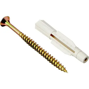 Parafuso Aglomerado Chato com Bucha para Bloco Oco 15 Peças Fixdura Parafuso Aglomerado Chato 5,0x70mm Bucha 8mm para Bloco Oco 15 Peças