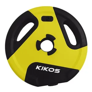 Anilha para Musculação Style Cement Ps 2kg Amarelo Emborrachada para Exercícios de Força Kikos Anilha para Musculação Style Cement Ps 2kg Amarelo para Barra e Exercícios de Força Kikos
