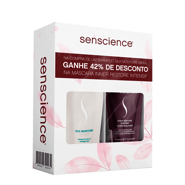 Kit Capilar Senscience Silk Moisture Shampoo 280ml + Máscara Inner Restore 150ml