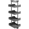 Coluna Deslizante Masutti Alta 33x48x152cm 4 Bandejas Ajustáveis Organizador Cinza Cozinha