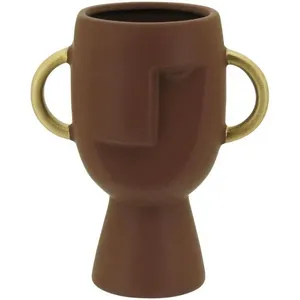 Pasco Vaso 18X15X9Cm Cerâmica Marrom