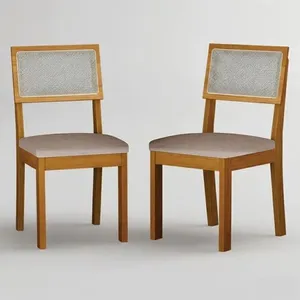 Cadeira para Mesa de Jantar Flora Kit 2 Peças Estrutura MDF Assento em Tecido Bege Leifer Móveis Cadeira de Jantar Flora Kit 2 Peças Estrutura MDF Assento em Tecido Bege Leifer Móveis