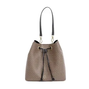 Bolsa Monograma Alça Gorgurão Bucket Preta