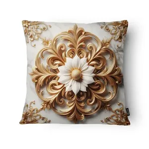Capa Almofada Floresta Viva Medalhão Arabesco Veludo 43x43cm 2613 - Tuti Gottô