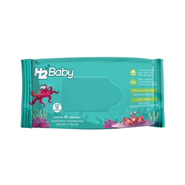 Toalhinhas Umedecidas H2 Baby 96 Unidades