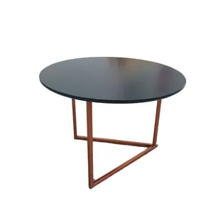 Mesa de Centro Jade Base de Aço Cobre Industrial Lançamento