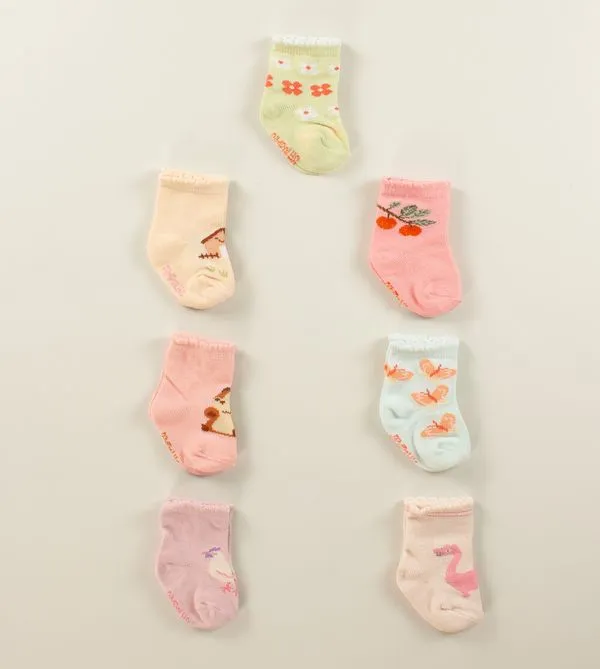 Kit Meia Semaninha com 7 unidades - 0 a 7 meses Colorido - 0 a 15