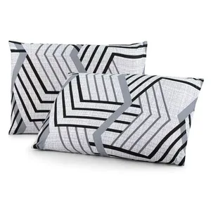 Par de Fronhas Luar Estampado Malha 100% Algodão 50x70 2 Peças Geométrico Cinza Clara Luz Decora Par de Fronhas Luar Malha 100% Algodão 50x70 2 Peças Geométrico Cinza Clara Luz Decora