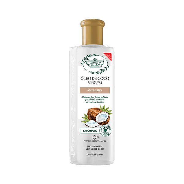 Shampoo Flores & Vegetais Óleo De Coco Virgem Anti-frizz 310ml Shampoo Flores e Vegetais Anti-Frizz 300ml