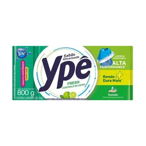 Sabão em Barra Ypê Fresh 800g Sabão Barra Glicerinado Fresh Ypê Pacote 900g 5 Unidades