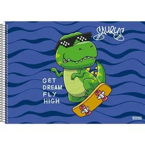 CADERNO DESENHO UNIV CAPA DURA SAURUS 60F (17891321103705)