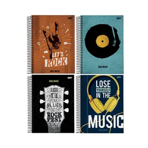 Caderno Universitário Jandaia Espiral Capa Dura Soul Music 1 Matéria Capas Diversas - Item Sortido