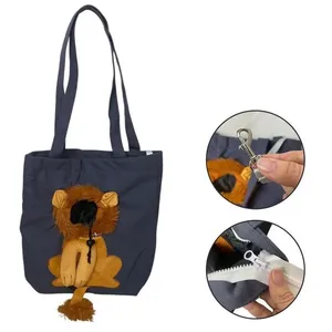 Bolsa de Transporte para Pets Leva Pra Malhar BSL3906 Cães e Gatos Náilon Estampa Leão Azul Único Bolsa de Transporte para Pets Leva Pra Malhar BSL3906 Náilon Estampa Leão Azul