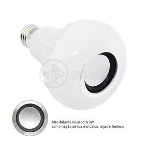 Lâmpada Led 12W E27 Rgb Colorida Com Caixa De Som