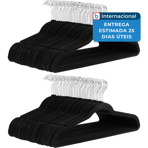 Cabides Amazon Basics Antiderrapantes Com 100 Unidades Preto A-MBI