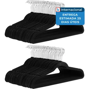 Cabides Amazon Basics Antiderrapantes Com 100 Unidades Preto A-MBI