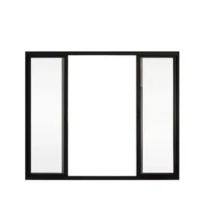 Janela De Correr 4 Folhas S/grade Alumínio Preto 1.00 X 2.00 Linha Modular - Hale