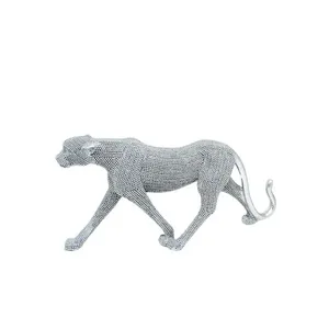 Estatueta Leopardo Diamond Resina BZ543421 - Brascontinental