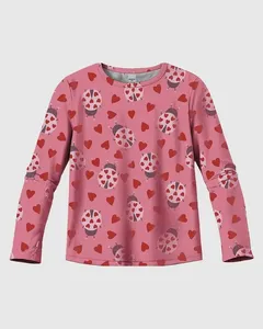 Blusa Infantil Menina Manga Longa Estampa Rotativa Em Algodão Malwee Kids Rosa - 4
