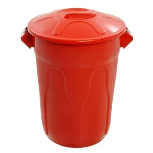 Lixeira Plástico Vermelha com Tampa Sobreposta de 100 Litros Cr100v Jsn Cesto Plástico Vermelho