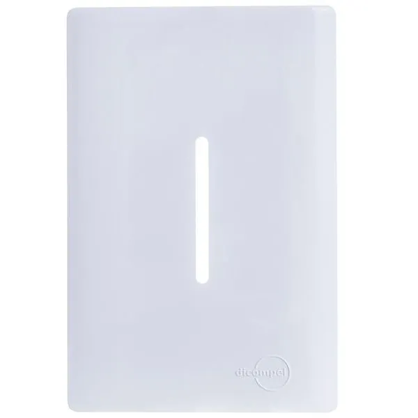 Placa 4x2 para 1 Interruptor Vertical + Suporte Branco da Linha Novara - 1100-62 - DICOMPEL