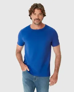 Camiseta Original Masculina Decote Redondo Em Algodão Azul - P