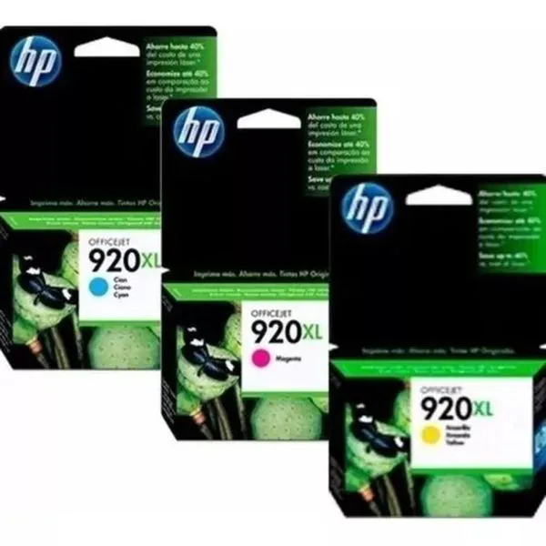 Cartucho Hp 920xl Kit 3 Cores 6000 6500 E709c 7500a