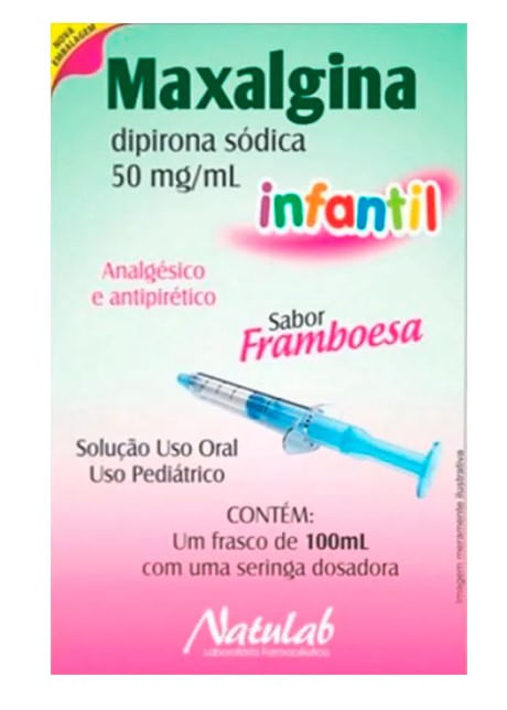 Maxalgina Sabor Framboesa 100ml + Seringa Natulab