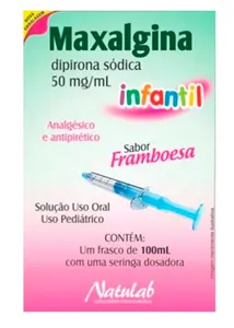 Maxalgina Sabor Framboesa 100ml + Seringa Natulab