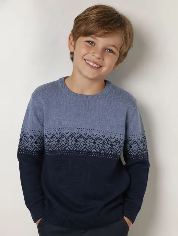 Blusão Tricot Infantil Para Menino - MARINHO/AZUL 4
