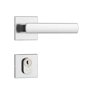 Fechadura Externa Roseta Quadrada 1601/39 55MM Inox Cromado Stam Fechadura Externa Roseta Quadrada 1601/39 55MM Inox Cromado