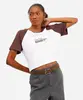 cropped feminino de algodão manga raglan manhattan marrom GG