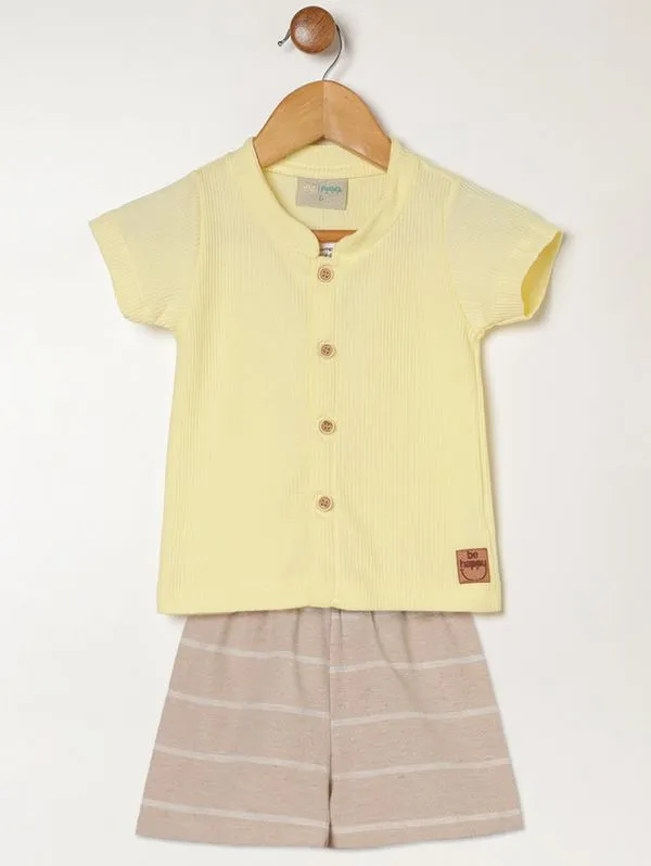 Conjunto Curto Infantil Para Bebê - AMARELO G