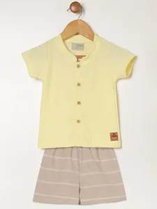 Conjunto Curto Infantil Para Bebê - AMARELO G