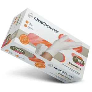 Luva de Procedimento Unigloves Premium Sem Pó M Unigloves 100 Unidades