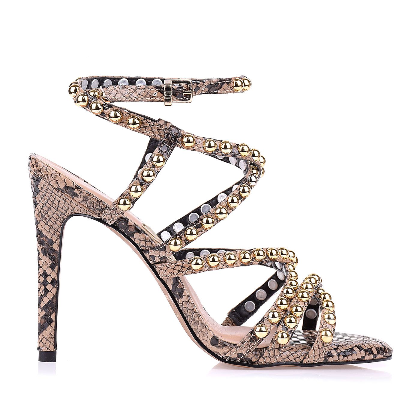 Sandália Salto Alto Anaconda Fendi