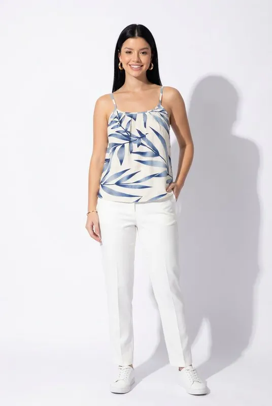 Blusa Marcinha Folhagem Azul G