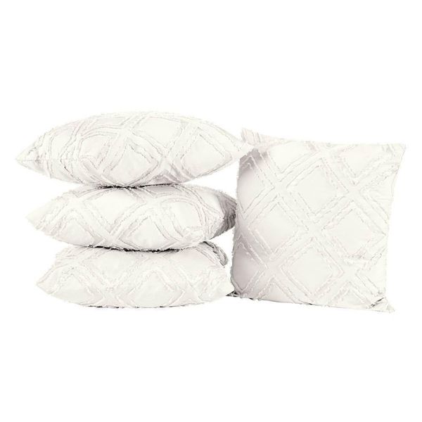 Almofadas Cheias Aveline 45cm X 45cm 04 Peças - Off White