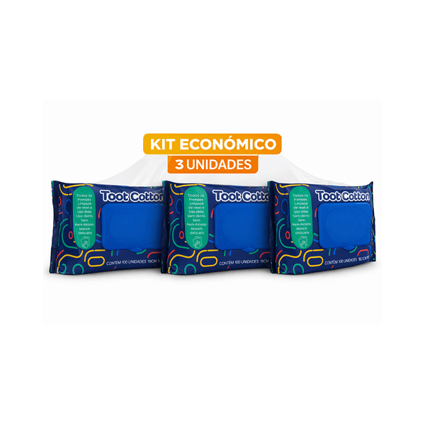 Toalha Umedecida Extra Premium Com 100 Toot Cotton